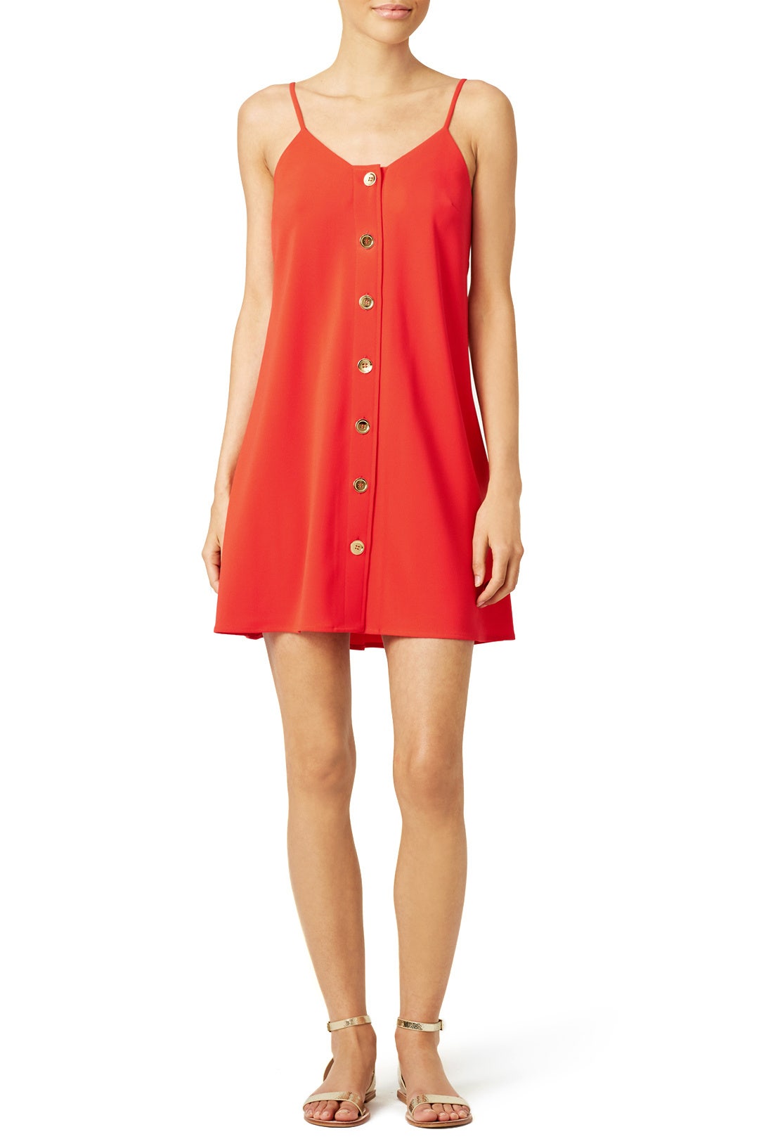 Red Golden Shift Dress by Amanda Uprichard 0