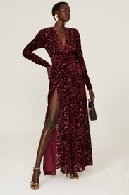 Velvet Floral Gown by Bronx and Banco