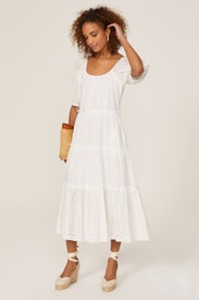 Tiered Puff Sleeve Dress by Fifteen Twenty