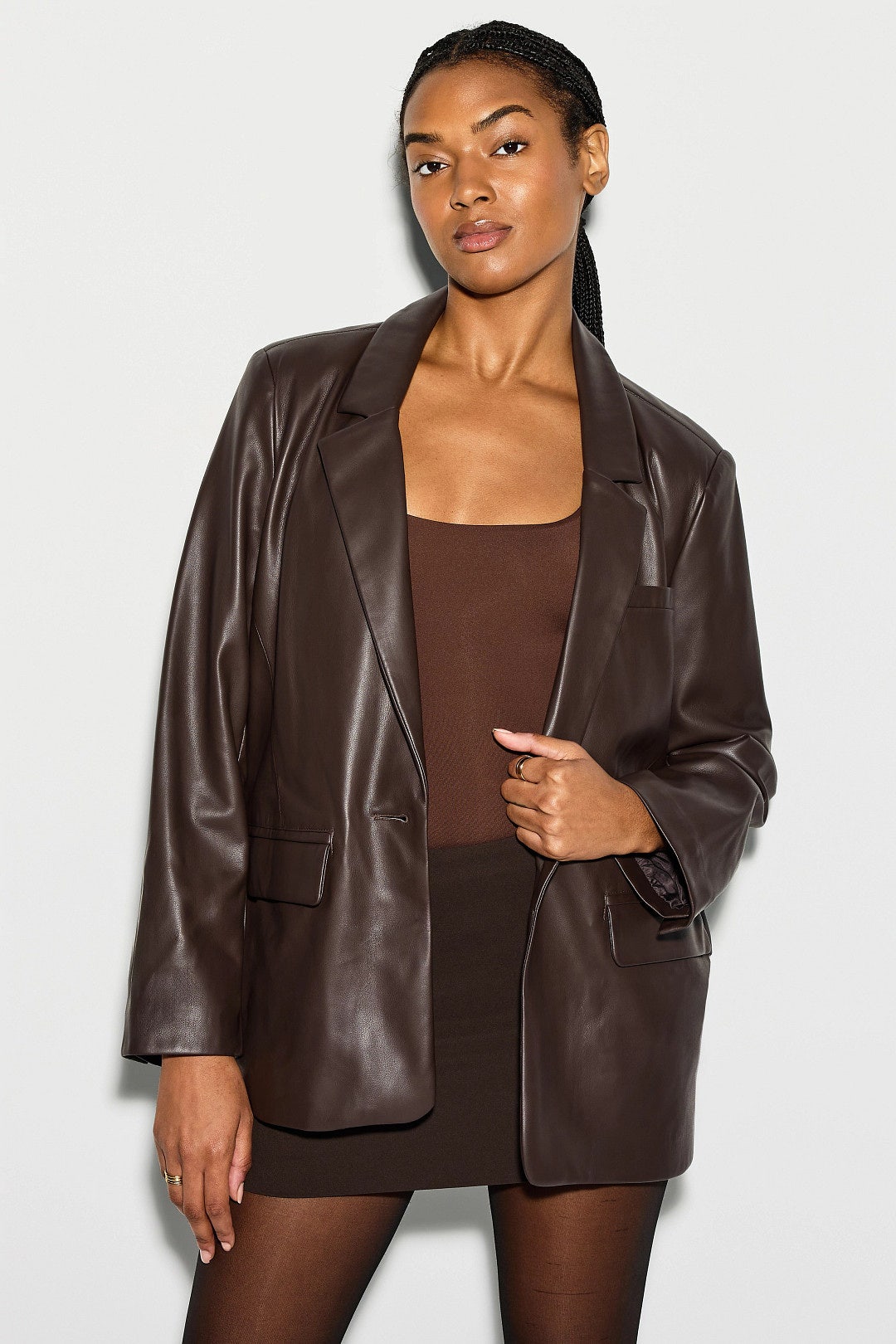 Regan Faux Leather Blazer by Fifteen Twenty 0