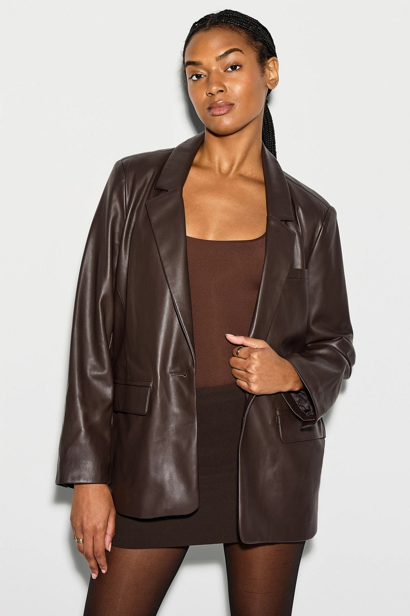 Regan Faux Leather Blazer by Fifteen Twenty - Photo 0