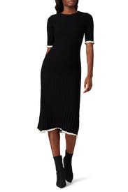 Black Short Sleeve Knit Dress by Jason Wu