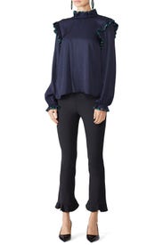 Persian Blue Twill Blouse by Opening Ceremony