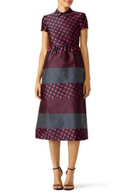 Red Contrast Polka Dot Dress by RED Valentino