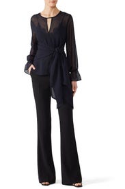 Sheer Clip Dot Tie Blouse by RACHEL ROY COLLECTION