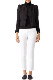 Black Boucle Tweed Jacket by Rebecca Taylor NYC
