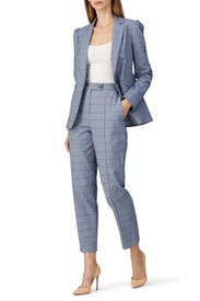 Windowpane Twill Pants by Rebecca Taylor NYC