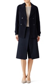 Navy Double Breasted Cropped Peacoat by VINCE.