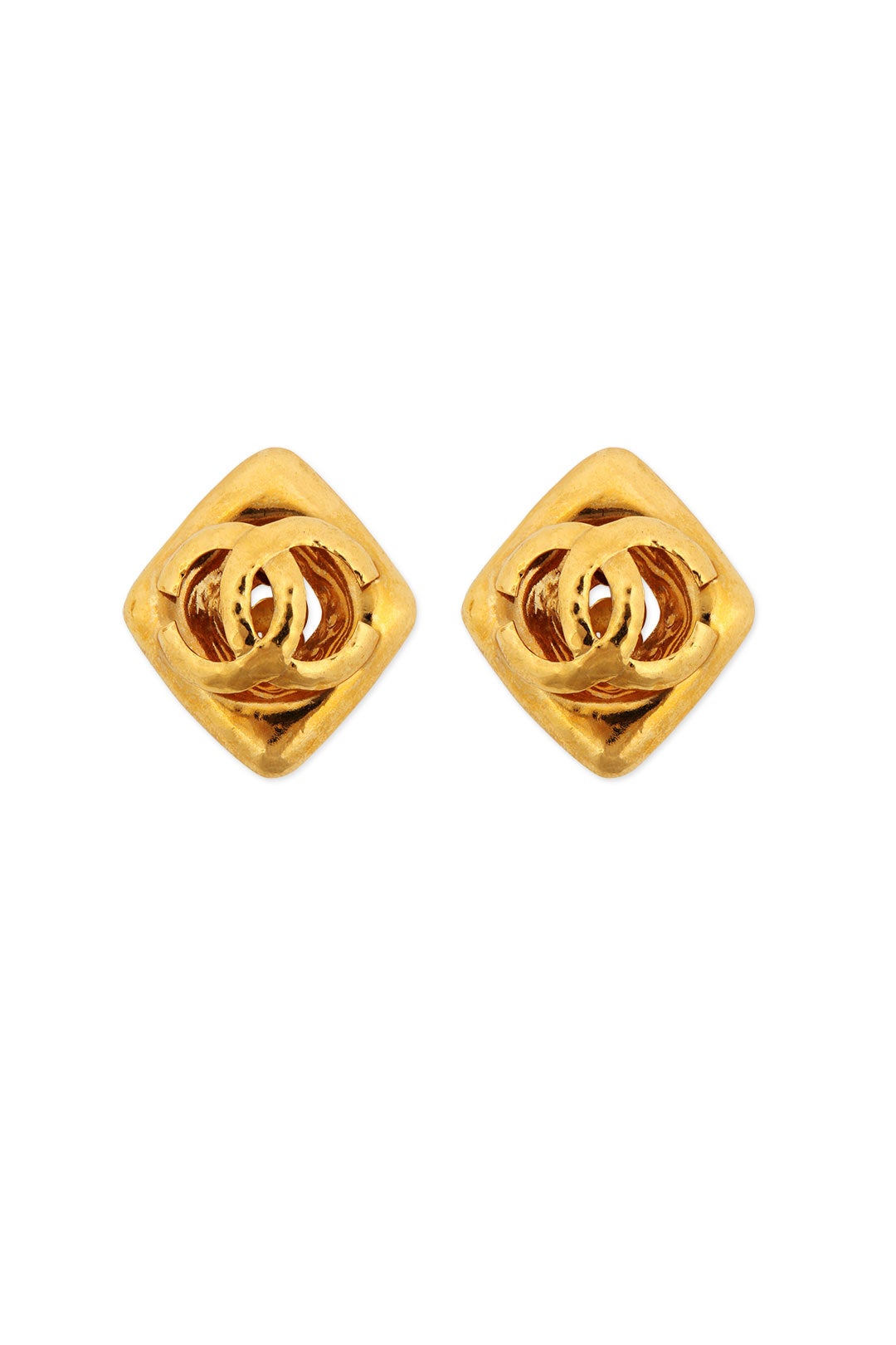 Vintage Chanel CC Diamond Earrings by WGACA Vintage