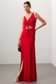 Red Jersey Gown by Zac Posen