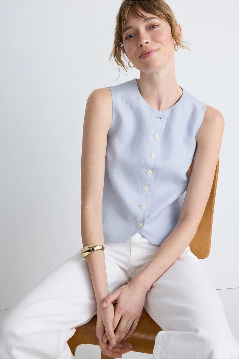 High-Neck Button Waistcoat by Argent - Photo 0
