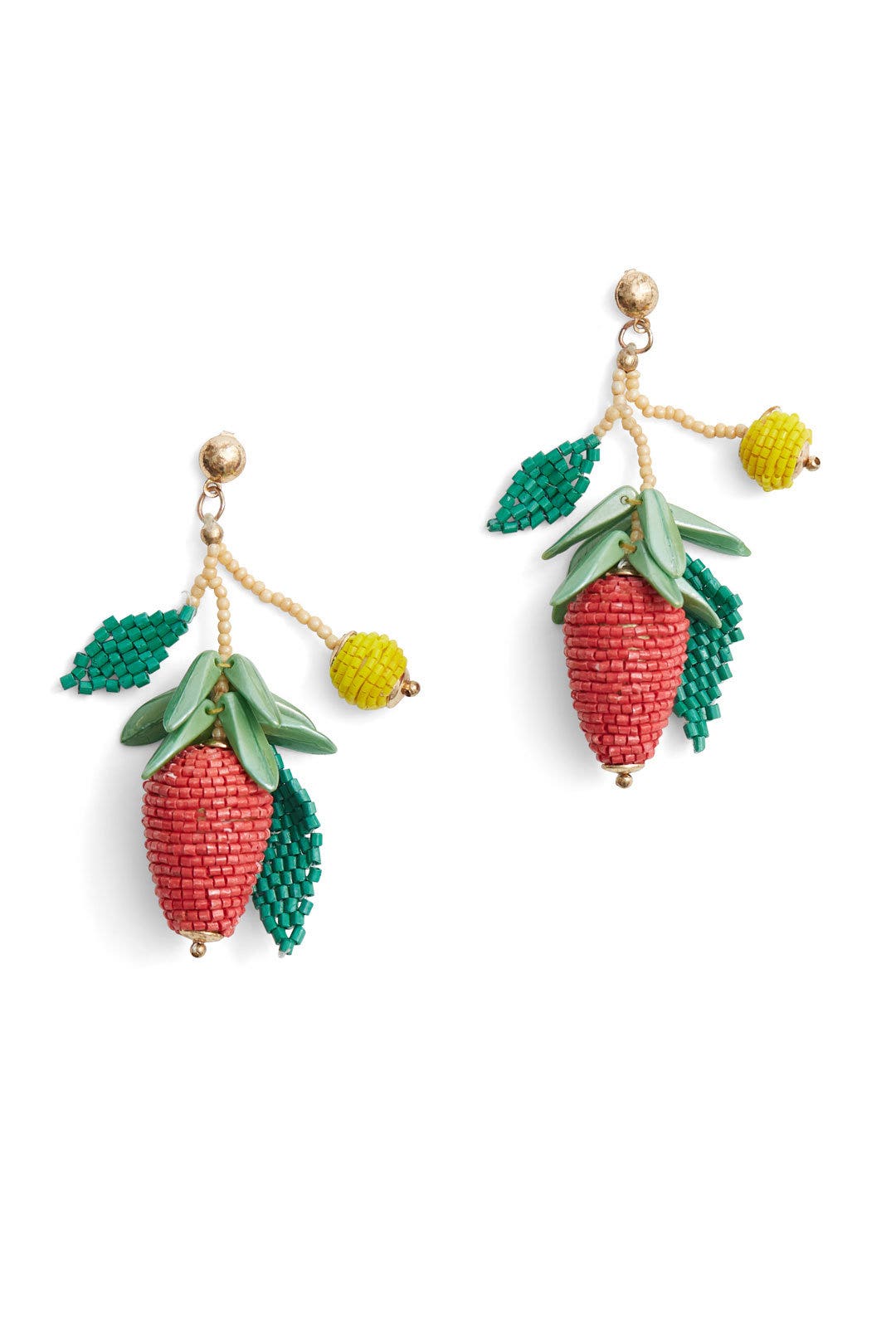 Multicolor Seedbead Berry Earrings by Kenneth Jay Lane