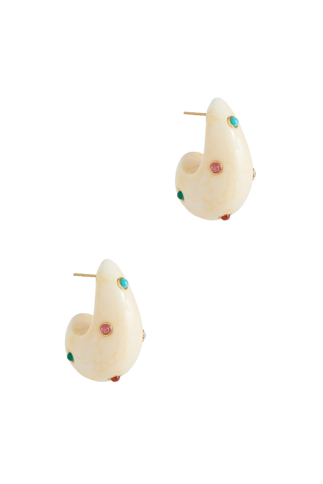 Dotted Cream Arp Earrings by Lizzie Fortunato