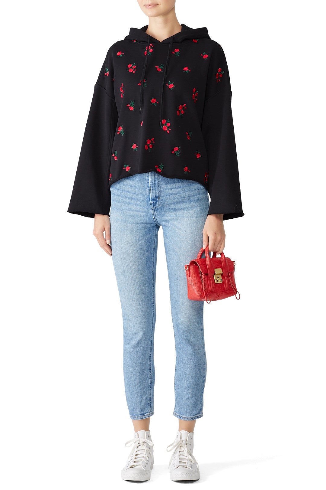 Black Floral Sweatshirt by Philosophy di Lorenzo Serafini 0