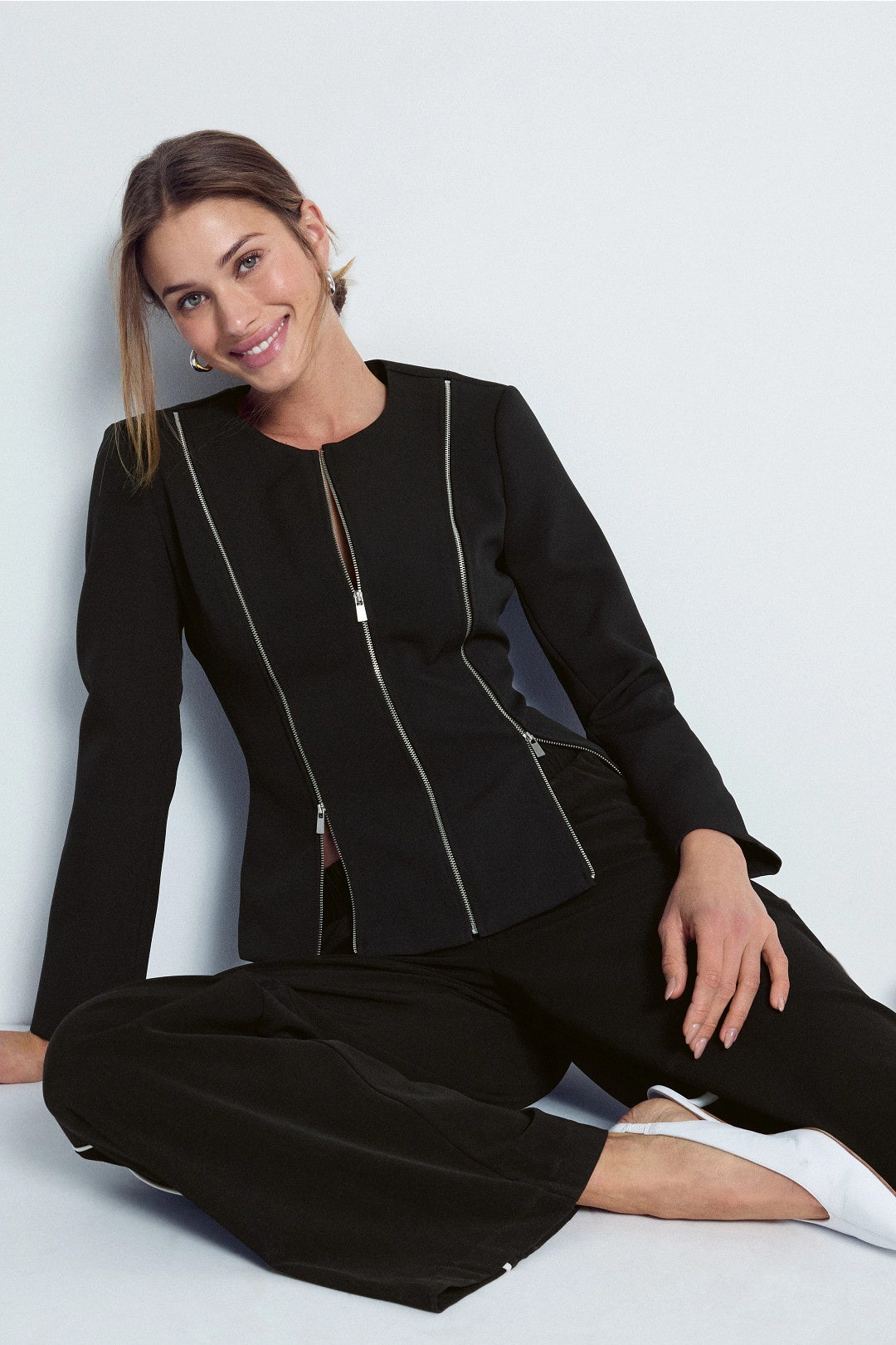 Zipper Detail Fitted Jacket by Rosetta Getty x RTR 0