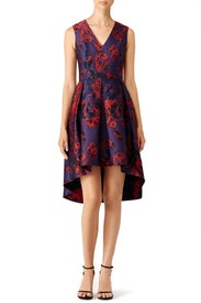 Fiery Red Floral Dress by Slate & Willow