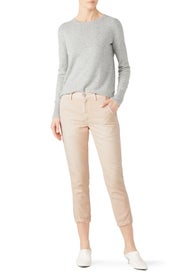 Pale Pink Slouch Trousers by AMO