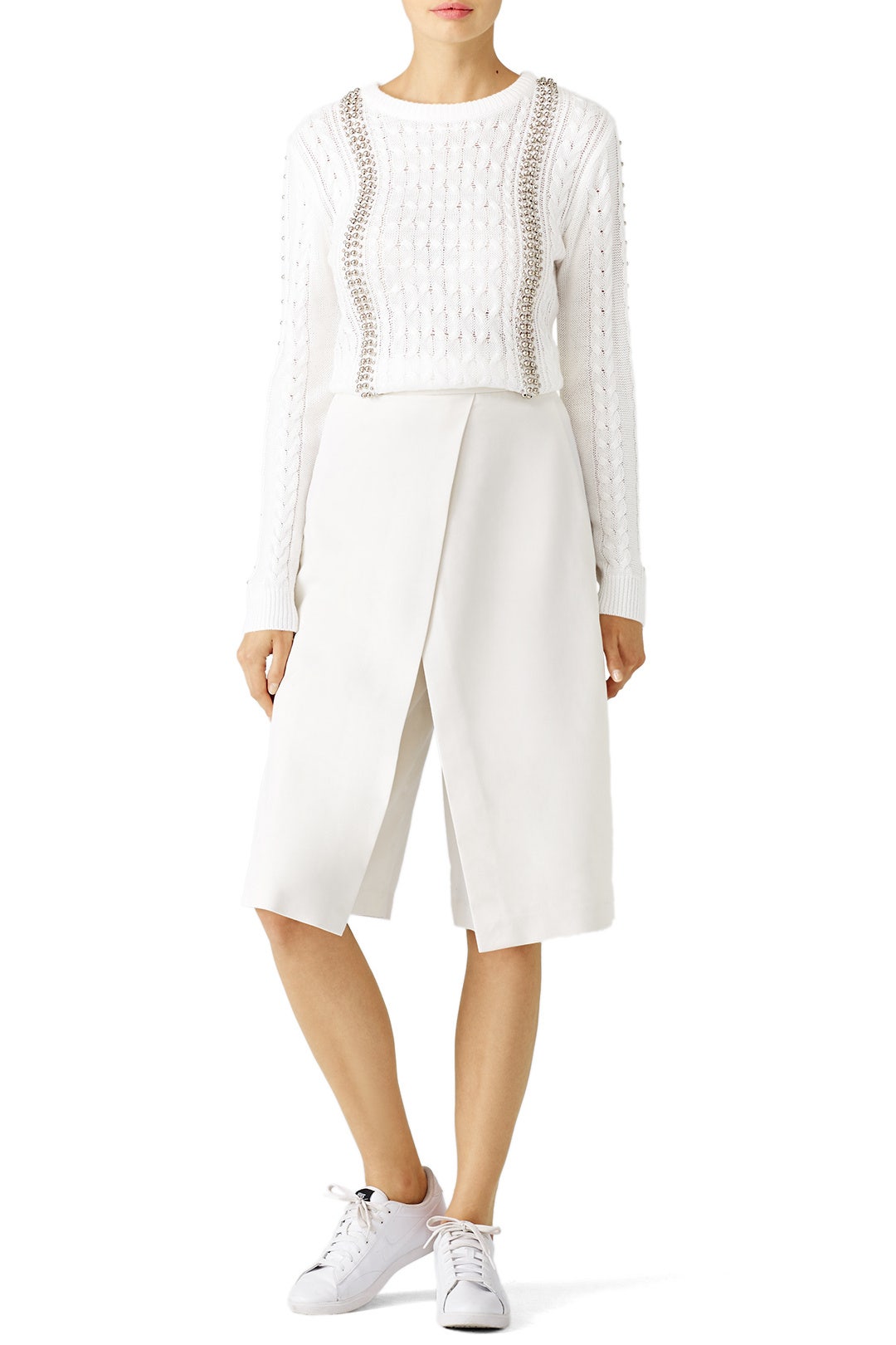 White Woven Sweater by Endless Rose 0