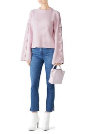 Faux Fur Button Sweater by Milly