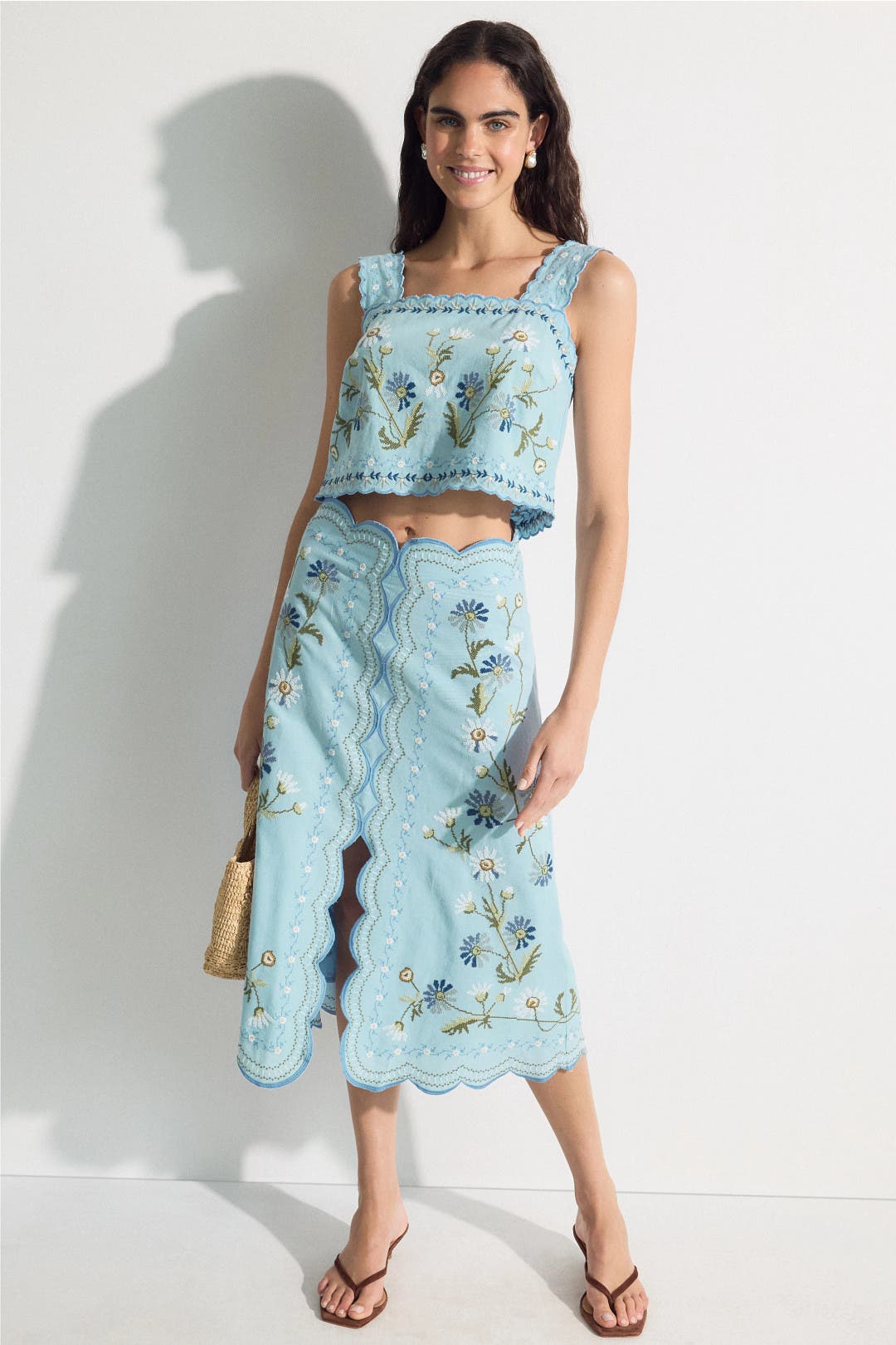 Sea New York Audra Embroidery Tank Top Multicolored-blue-print