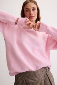 Boiled Wool Crewneck Easy Pullover by Tibi