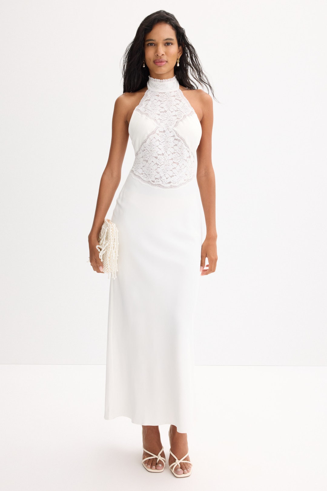 Serenade Lace Halter Maxi Dress by THIRD FORM 0