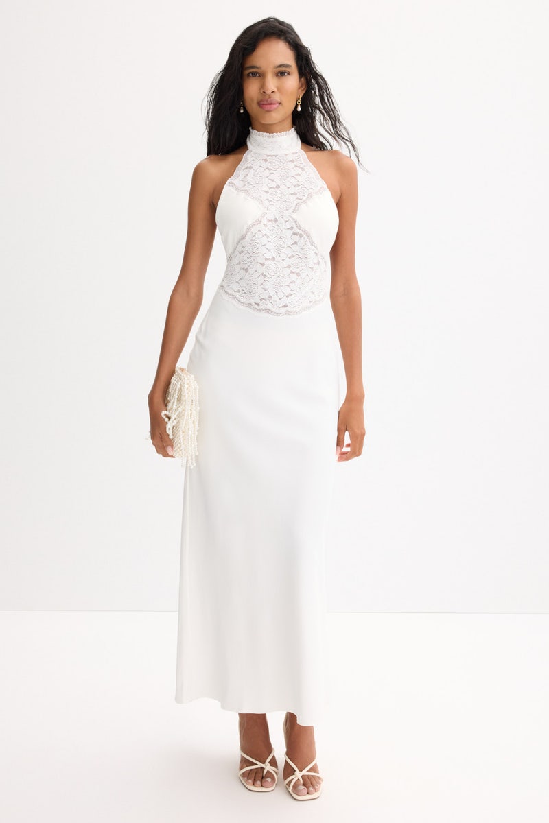 Serenade Lace Halter Maxi Dress by THIRD FORM - Photo 0