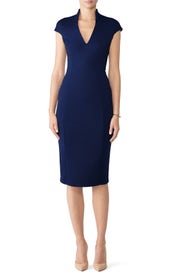 Navy Collared Sheath by Alexia Admor