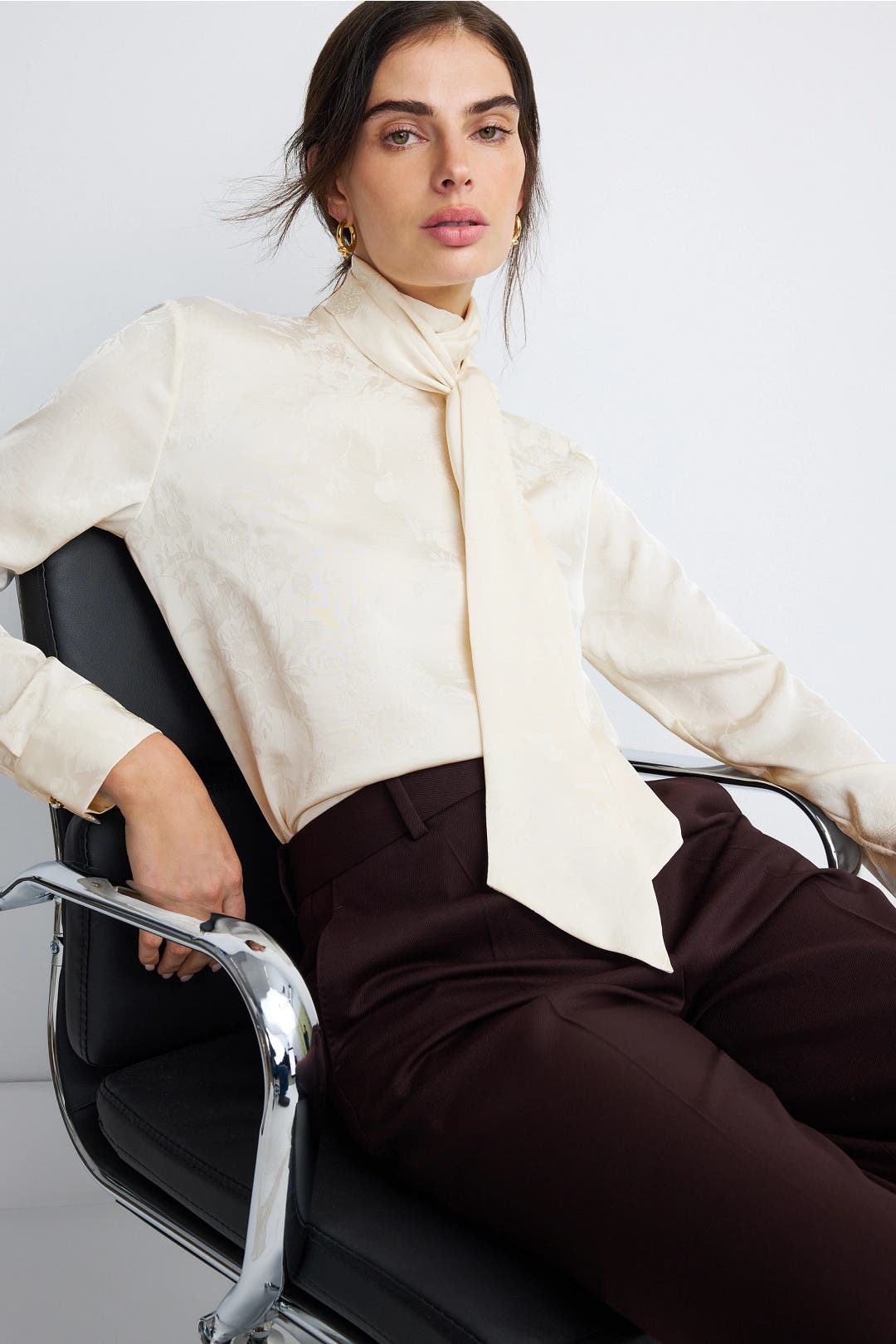 Jacquard Bow Neck Blouse by Adam Lippes x RTR | Rent the Runway