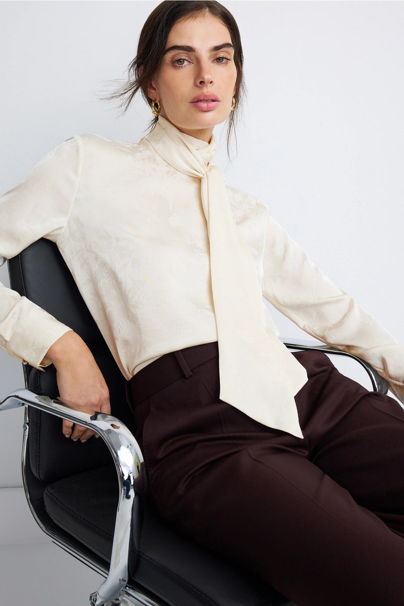 Jacquard Bow Neck Blouse by Adam Lippes x RTR - Photo 0