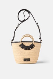 Small Woven Basket Bag With Ring by Claudie Pierlot Accessories