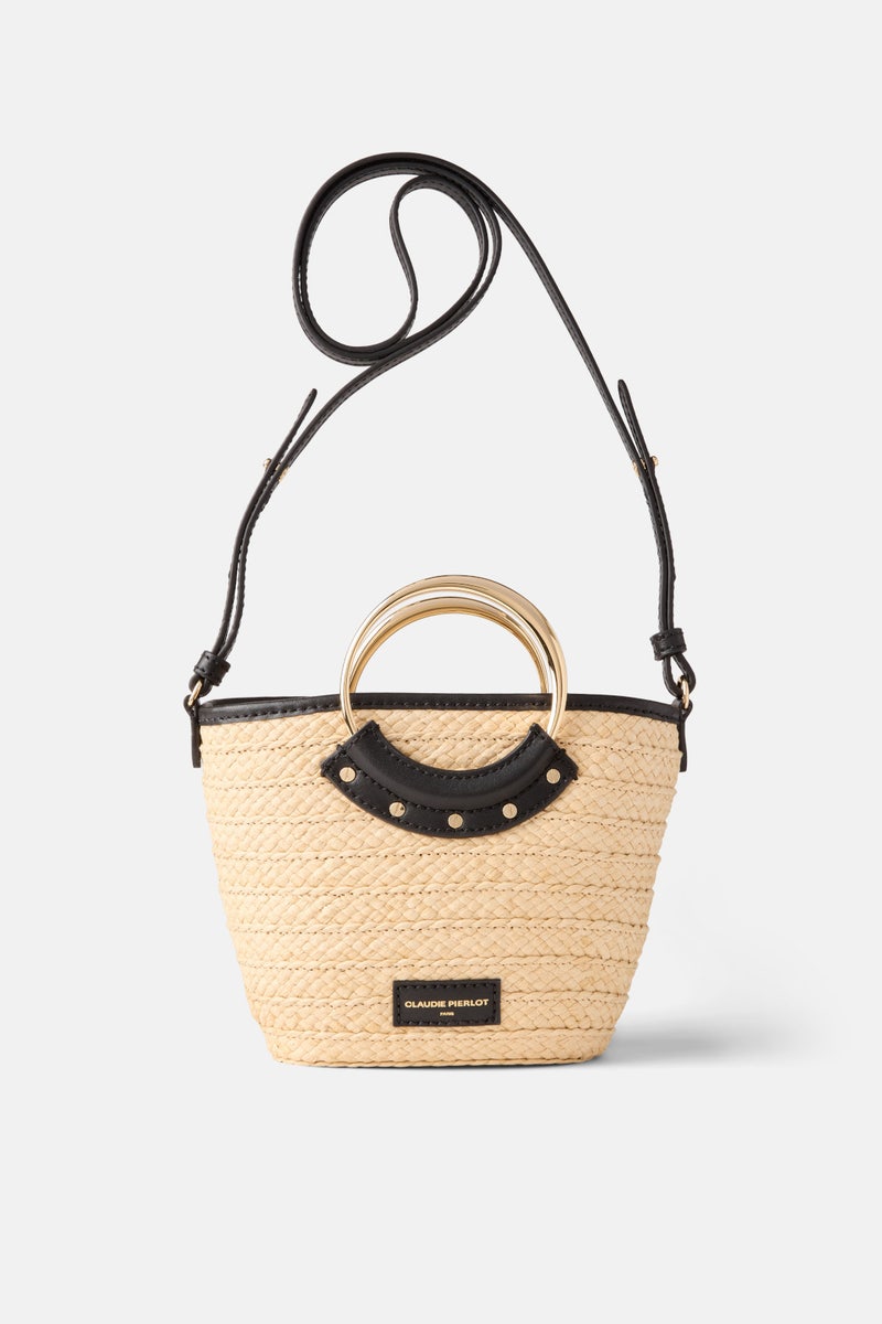 Small Woven Basket Bag With Ring by Claudie Pierlot Accessories - Photo 0