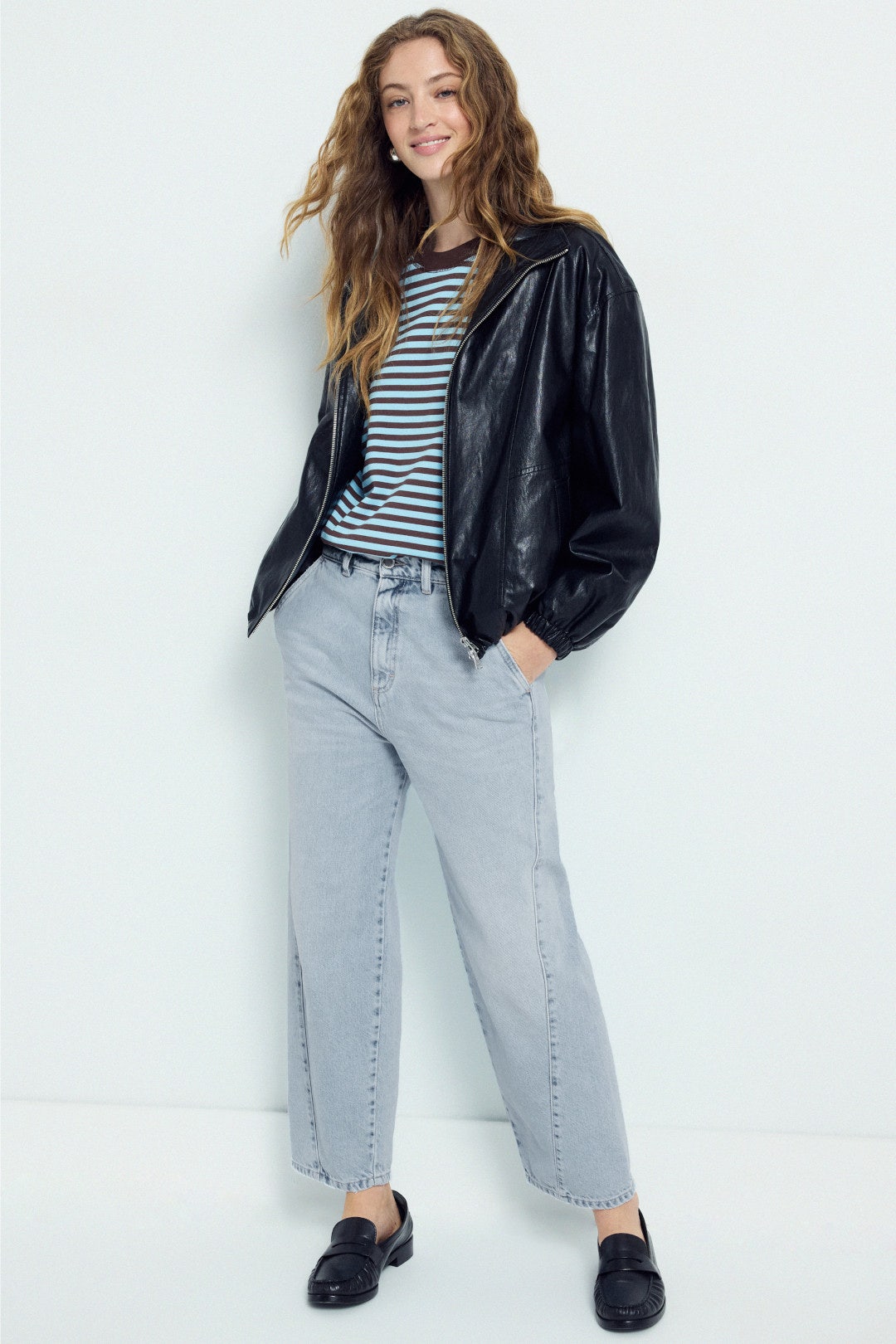 Juno Light Wash Twisted Seam Barrel Jeans by Icon Denim 0