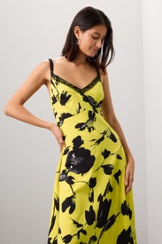 Yellow Floral Midi Dress by Jason Wu x RTR