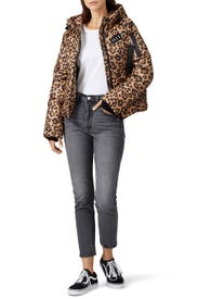 Leopard Cire Puffer Jacket by NVLT