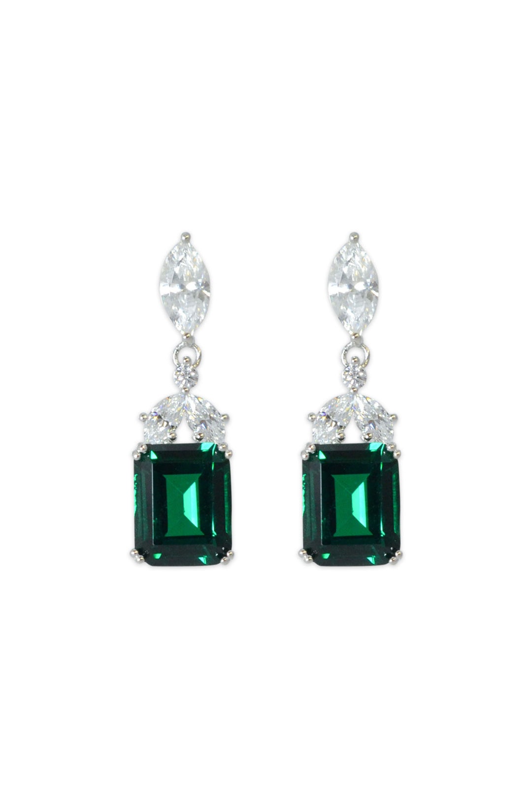 Laurel Green Drop Earrings by Crislu 1