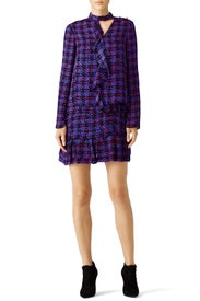 Houndstooth Ruffled Silk Dress by Derek Lam 10 Crosby