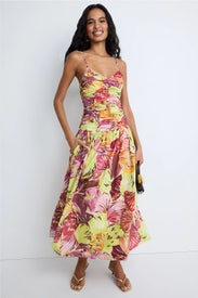 Tropical Floral Printed Maxi Dress by Jewel x Badgley Mischka