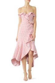 Speckle Print Asymmetric Ruffle Dress by SIMKHAI