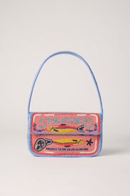 Tommy Blue Beaded Bag by Staud Accessories