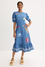 Out of Office Embroidered Midi by Stella Nova