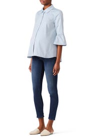 Blue Oxford Maternity Shirt by Slate & Willow