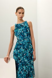 Blue Floral Dress by Badgley Mischka
