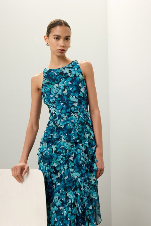 badgley mischka blue dress