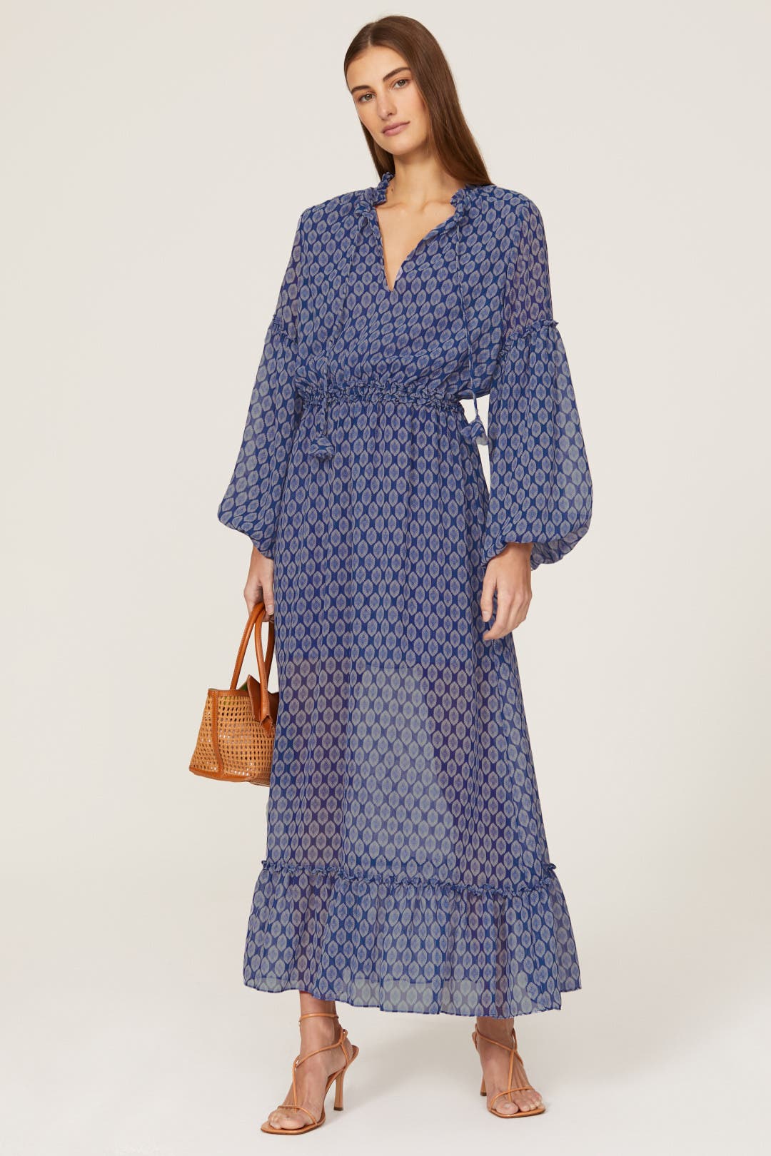 chinese dress ladies Misa Los Angeles Pink Floral Maxi Dress, L – Second Serve Resale main image 1