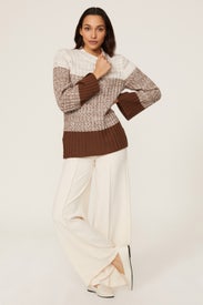 Colorblock Mix Media Sweater by Splendid