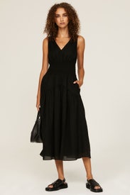 Smocked Waist Dress by VINCE.