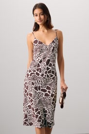 Animal Print Silk Slip Dress by Adam Lippes x RTR