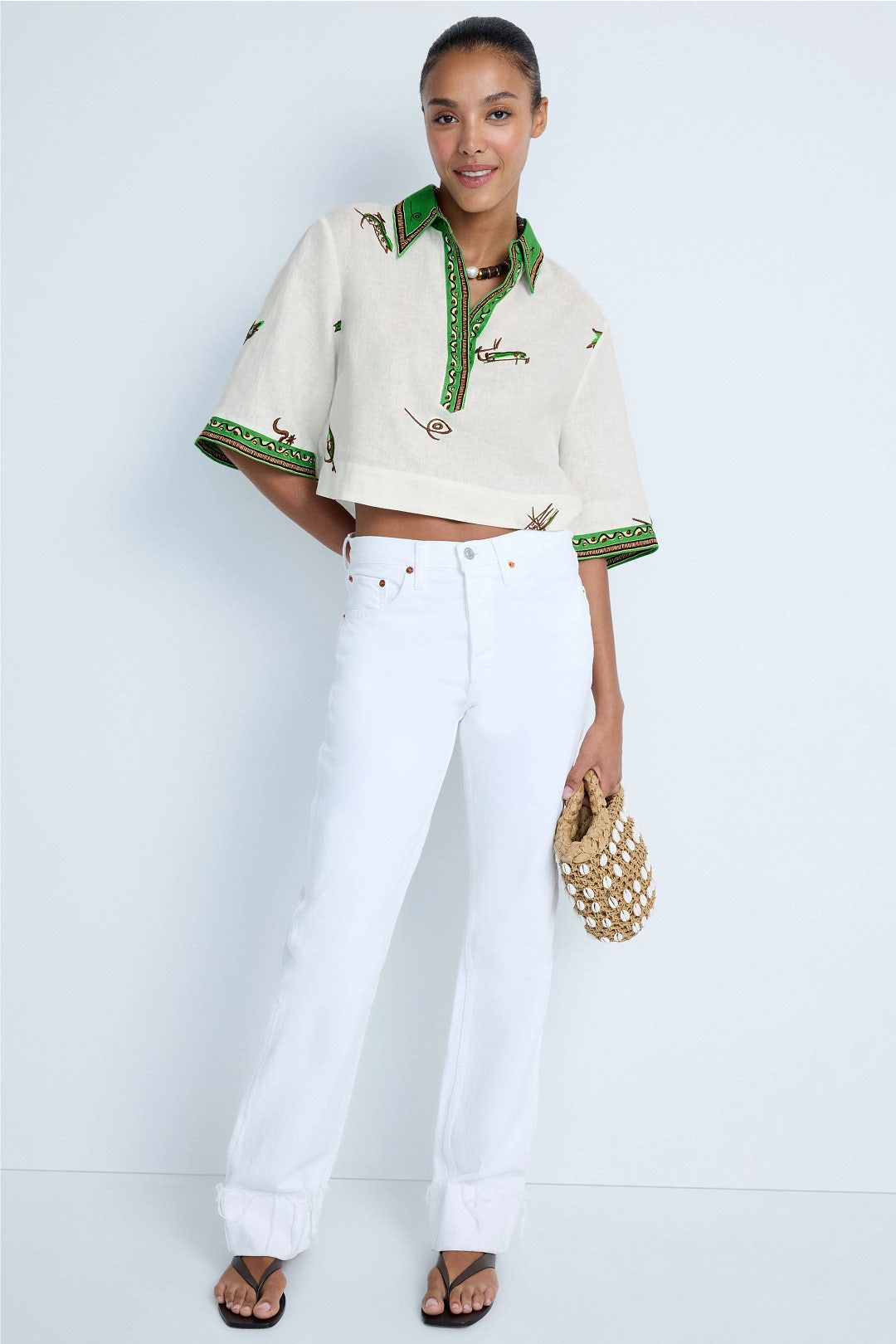 Wanda Cropped Shirt by ALÉMAIS 0
