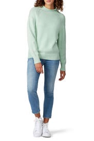 Mint Transfer Stitch Sweater by 525 America